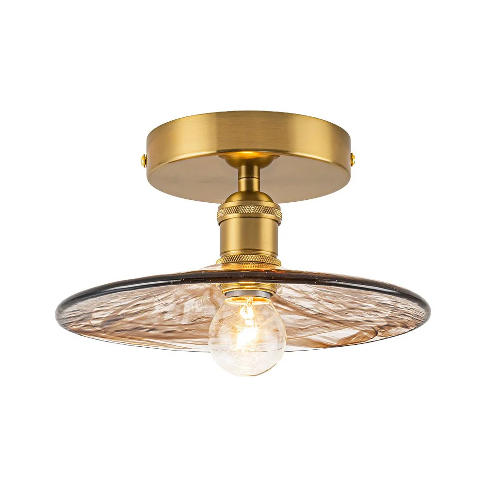 Mini 1-Light Amber Swirl Glass Shade Semi Flush Mount - Image 13