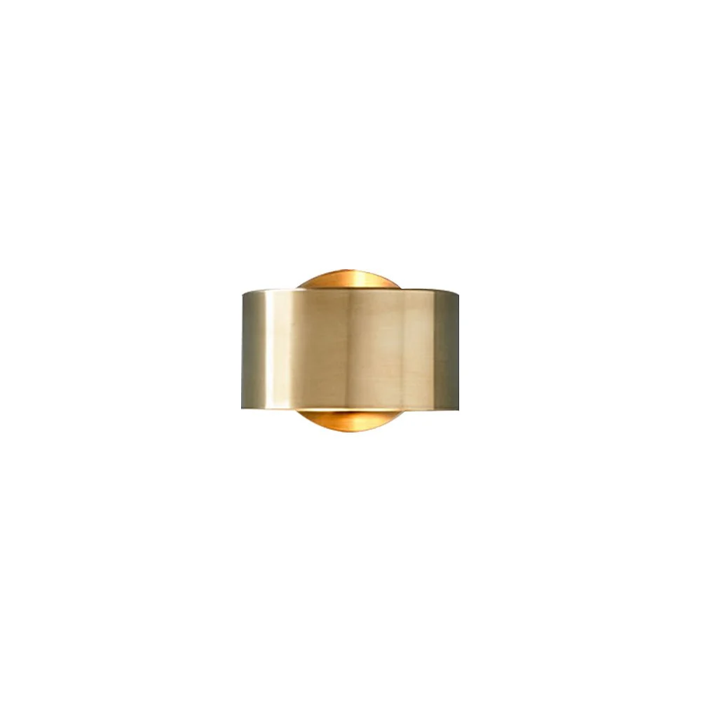Minimalist 1-Light Brass Drum Wall Light - Image 3