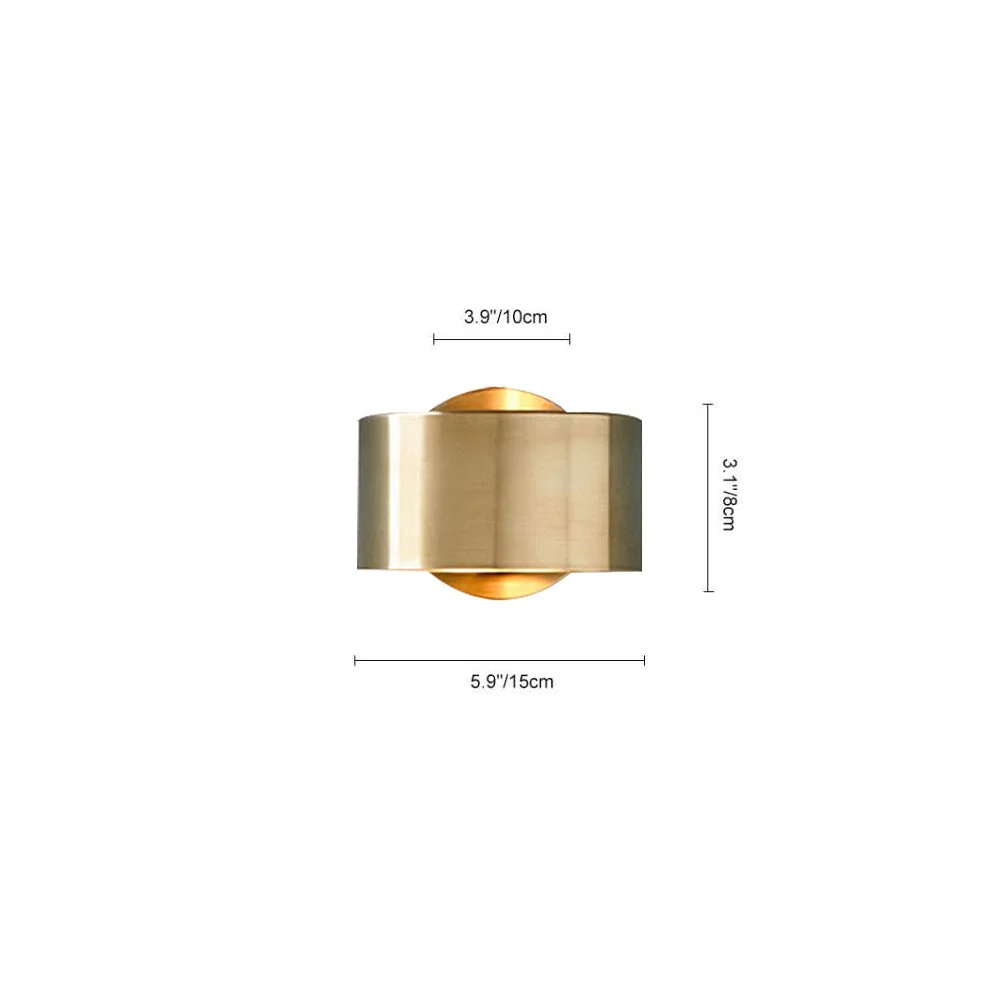Minimalist 1-Light Brass Drum Wall Light - Image 7