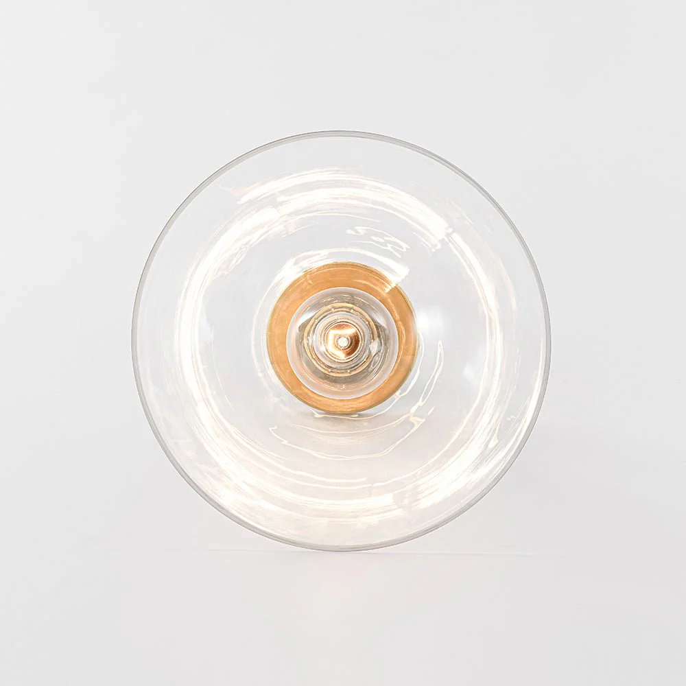 Minimalist 1-Light Clear Glass Saucer Semi Flush Mount - Image 14