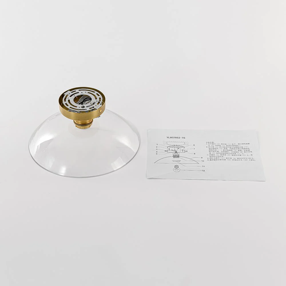 Minimalist 1-Light Clear Glass Saucer Semi Flush Mount - Image 15