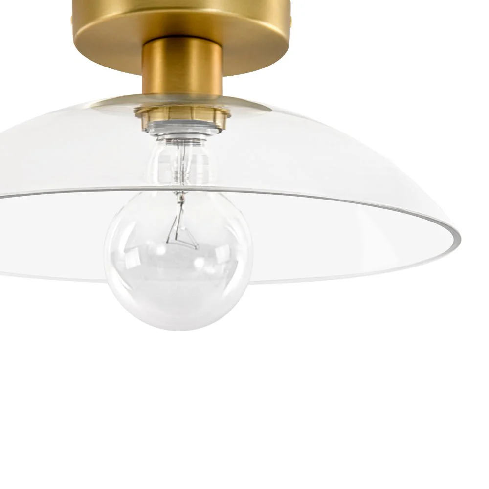 Minimalist 1-Light Clear Glass Saucer Semi Flush Mount - Image 8