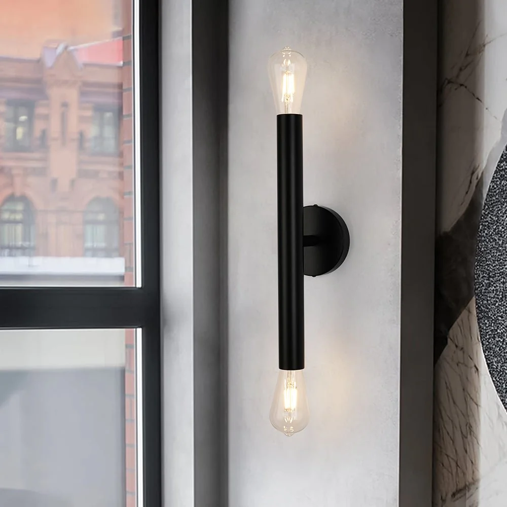 Minimalist 2-Light Linear Tube Vanity Wall Sconce - Image 3
