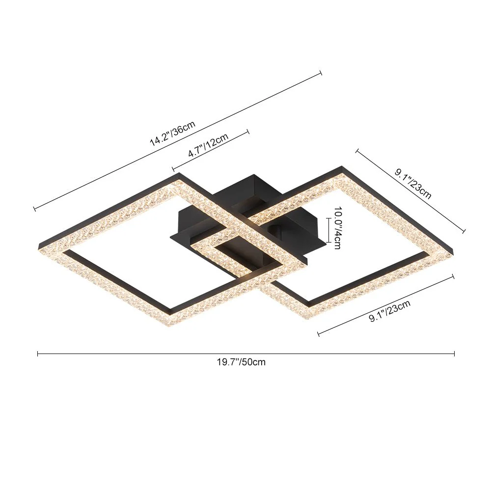 Minimalist 2-light Square Dimmable LED Semi Flush Mount - Image 15