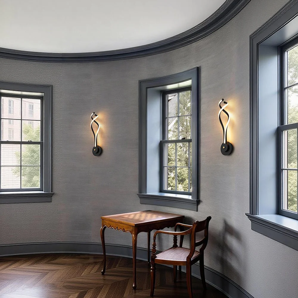 Minimalist 2-Light Twist Ribbon Dimmable LED Wall Sconce - Image 2