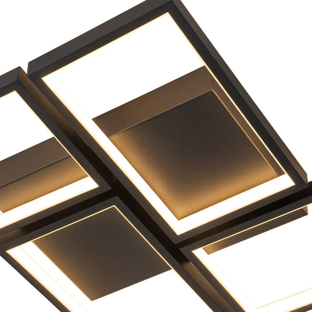 Minimalist 4-light Rectangular Dimmable LED Semi Flush Mount - Image 10