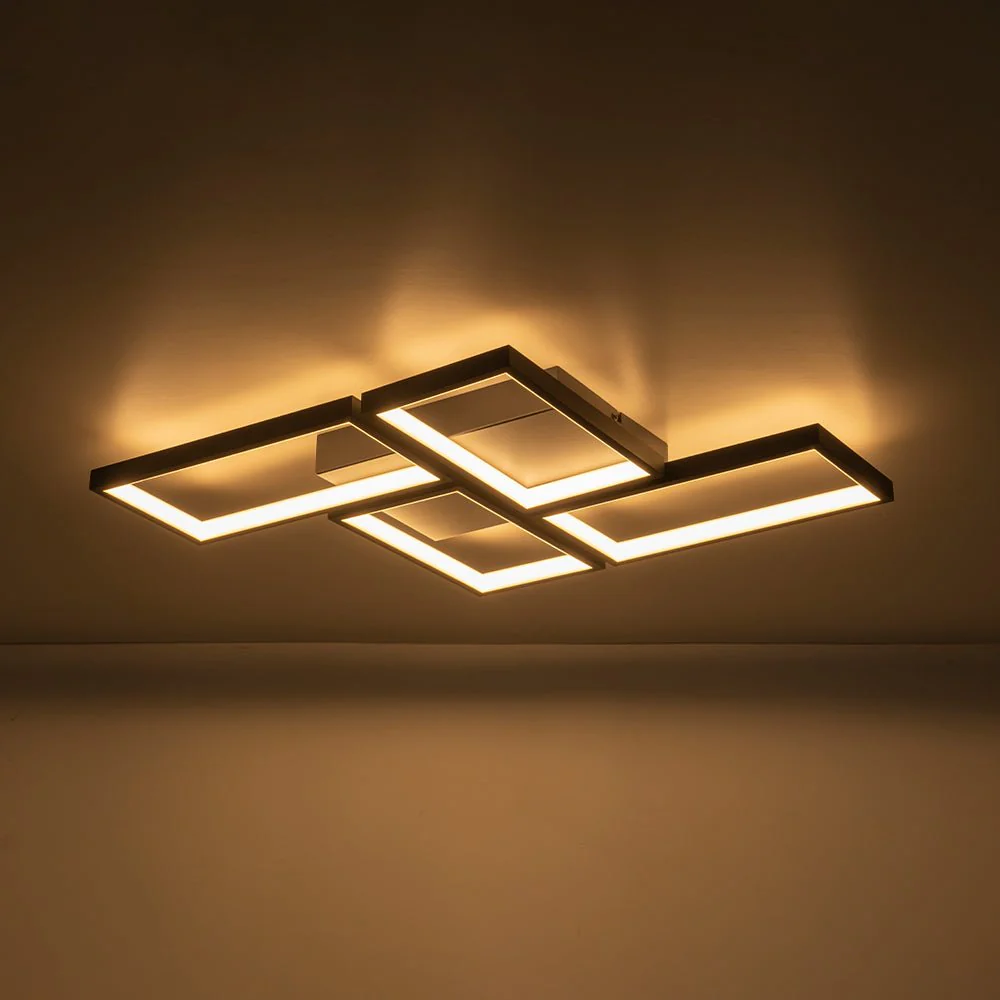 Minimalist 4-light Rectangular Dimmable LED Semi Flush Mount - Image 12