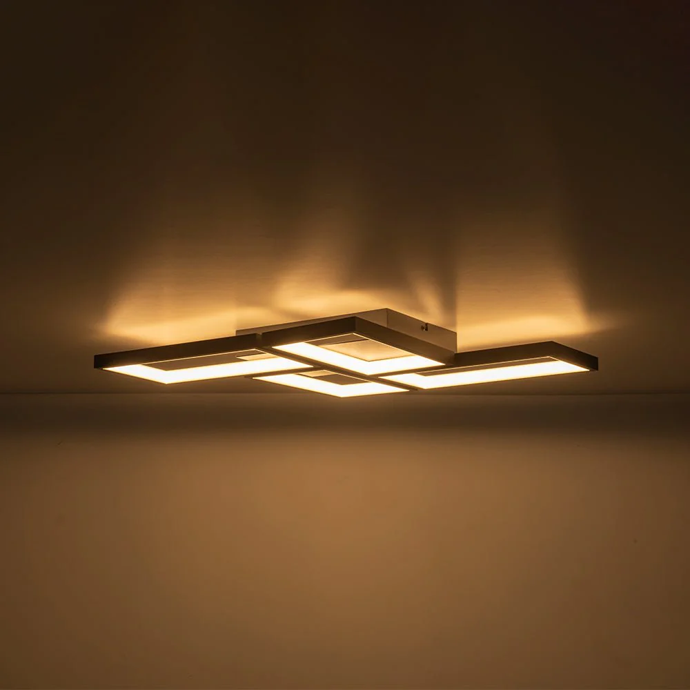 Minimalist 4-light Rectangular Dimmable LED Semi Flush Mount - Image 13