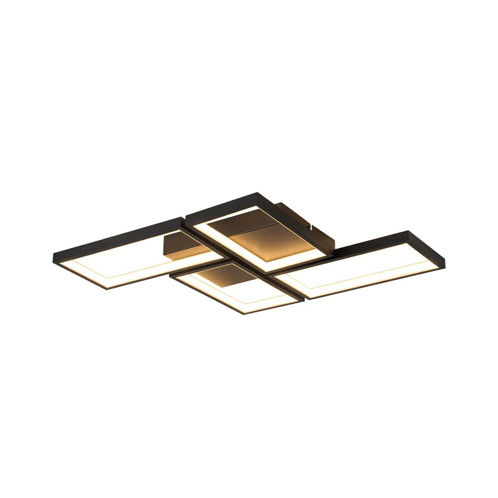Minimalist 4-light Rectangular Dimmable LED Semi Flush Mount - Image 3
