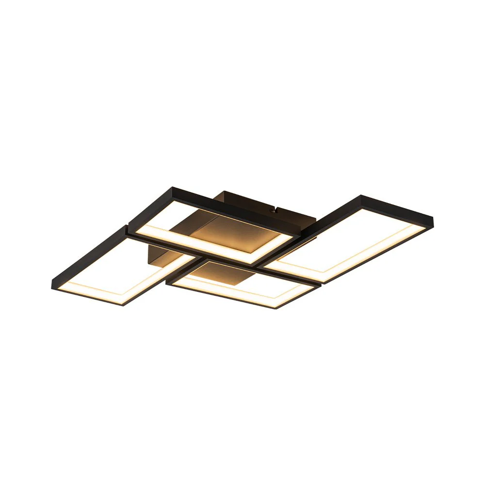 Minimalist 4-light Rectangular Dimmable LED Semi Flush Mount - Image 5