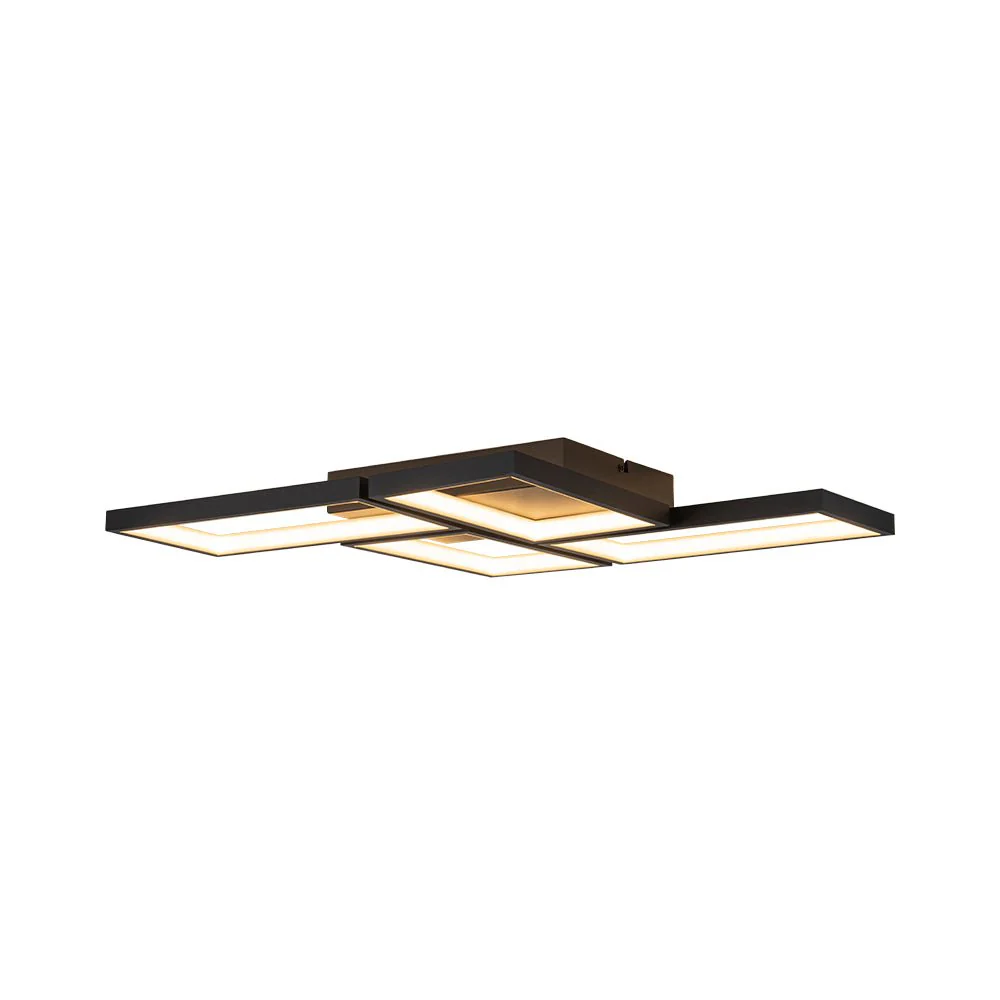Minimalist 4-light Rectangular Dimmable LED Semi Flush Mount - Image 6