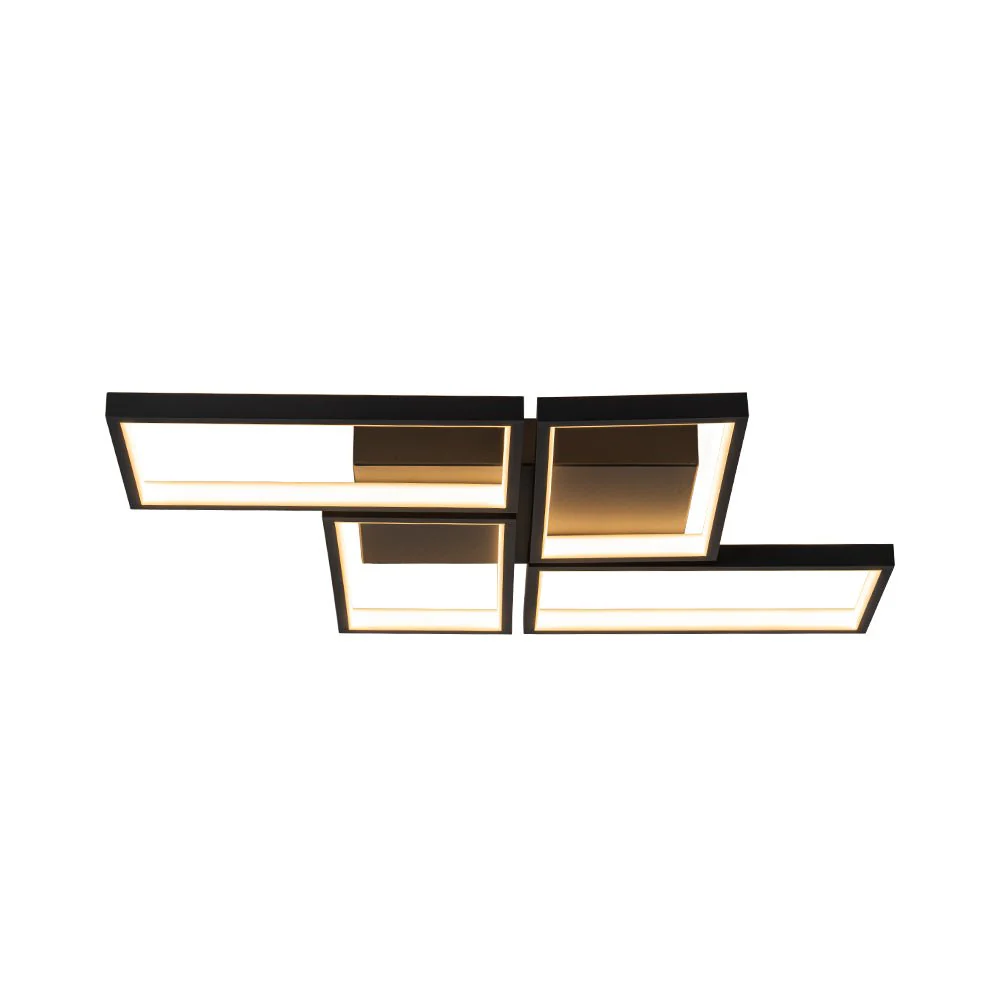 Minimalist 4-light Rectangular Dimmable LED Semi Flush Mount - Image 7