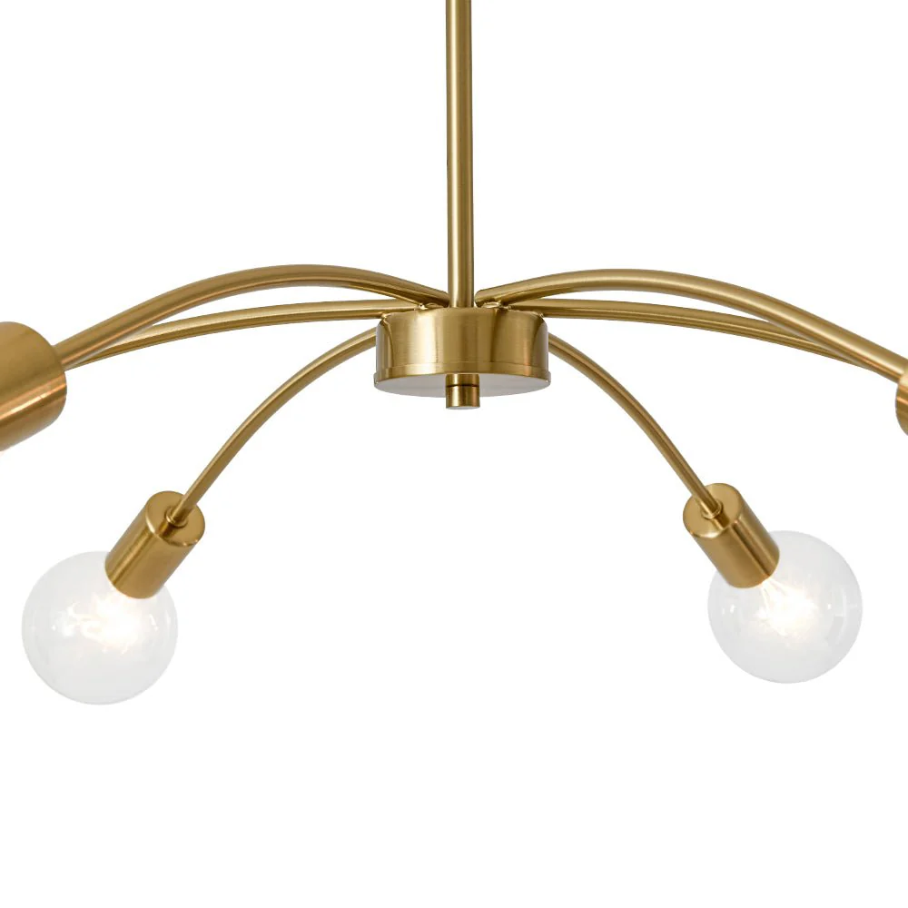 Minimalist 6-Light Metal Round Sputnik Swoop Chandelier - Image 10