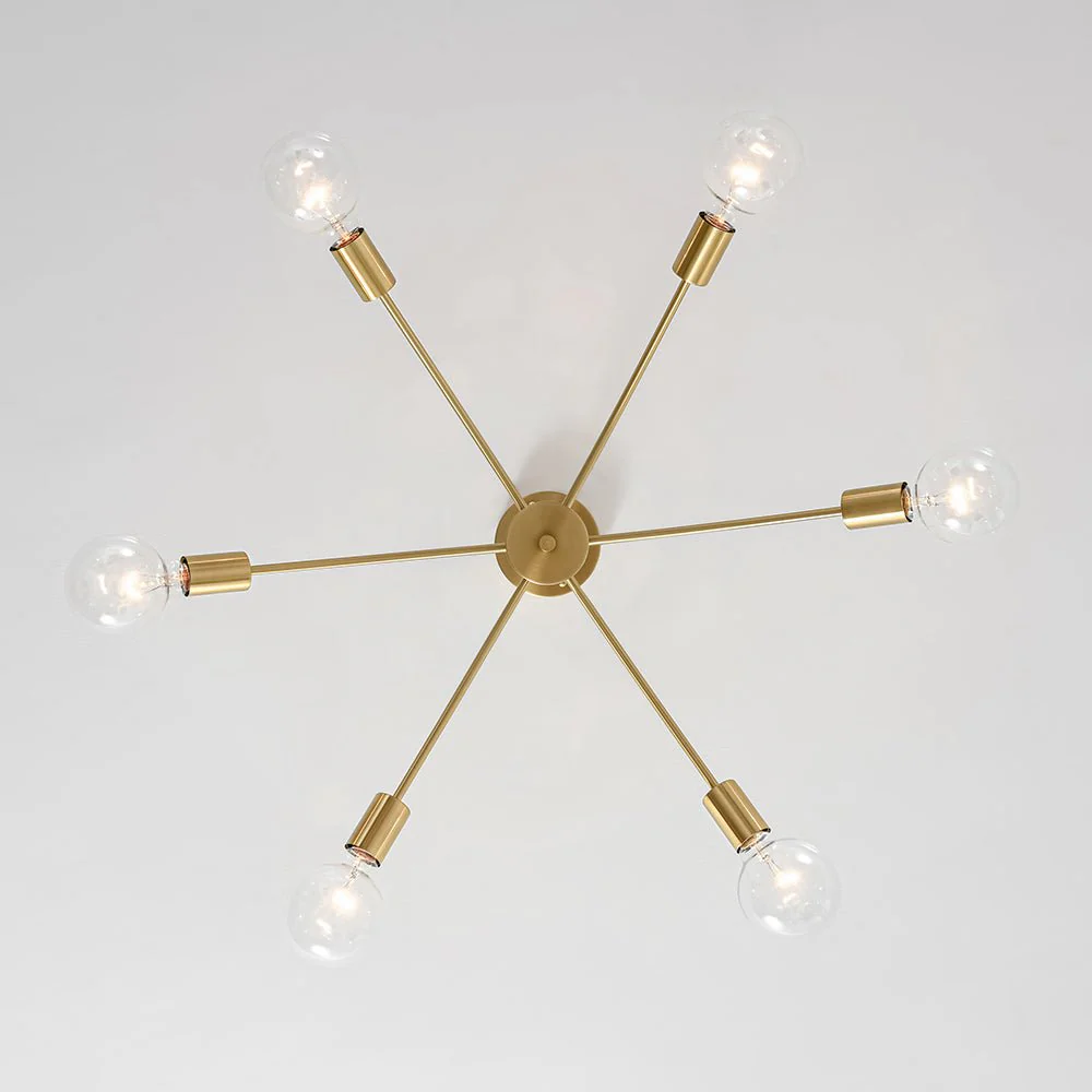 Minimalist 6-Light Metal Round Sputnik Swoop Chandelier - Image 14
