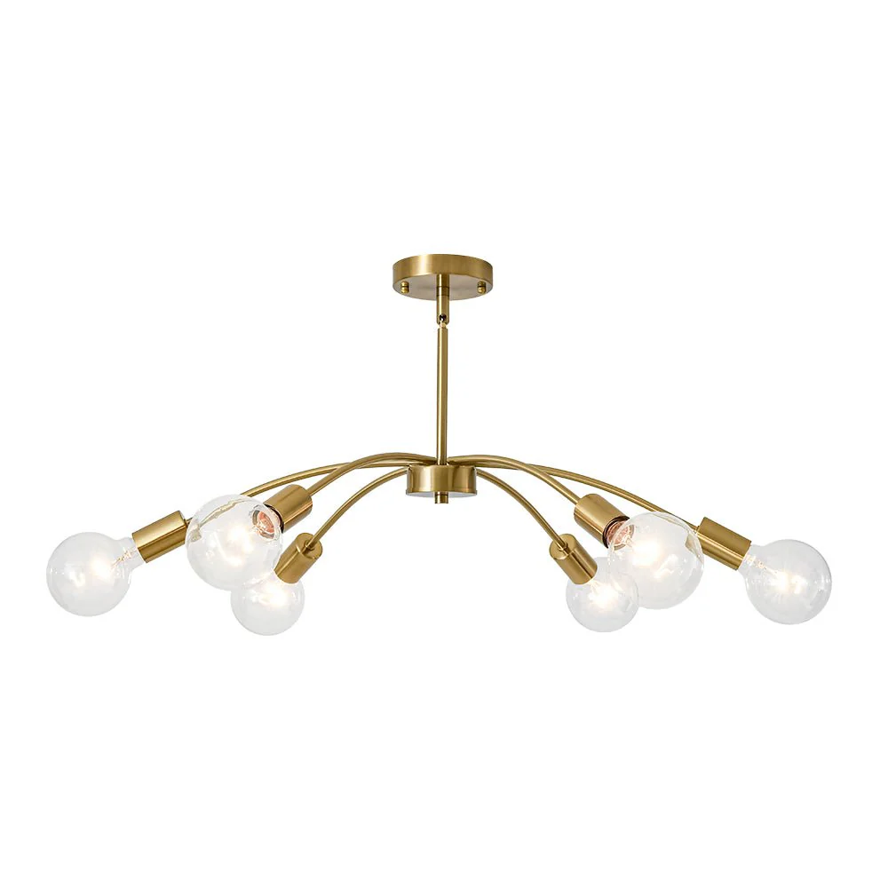 Minimalist 6-Light Metal Round Sputnik Swoop Chandelier - Image 8