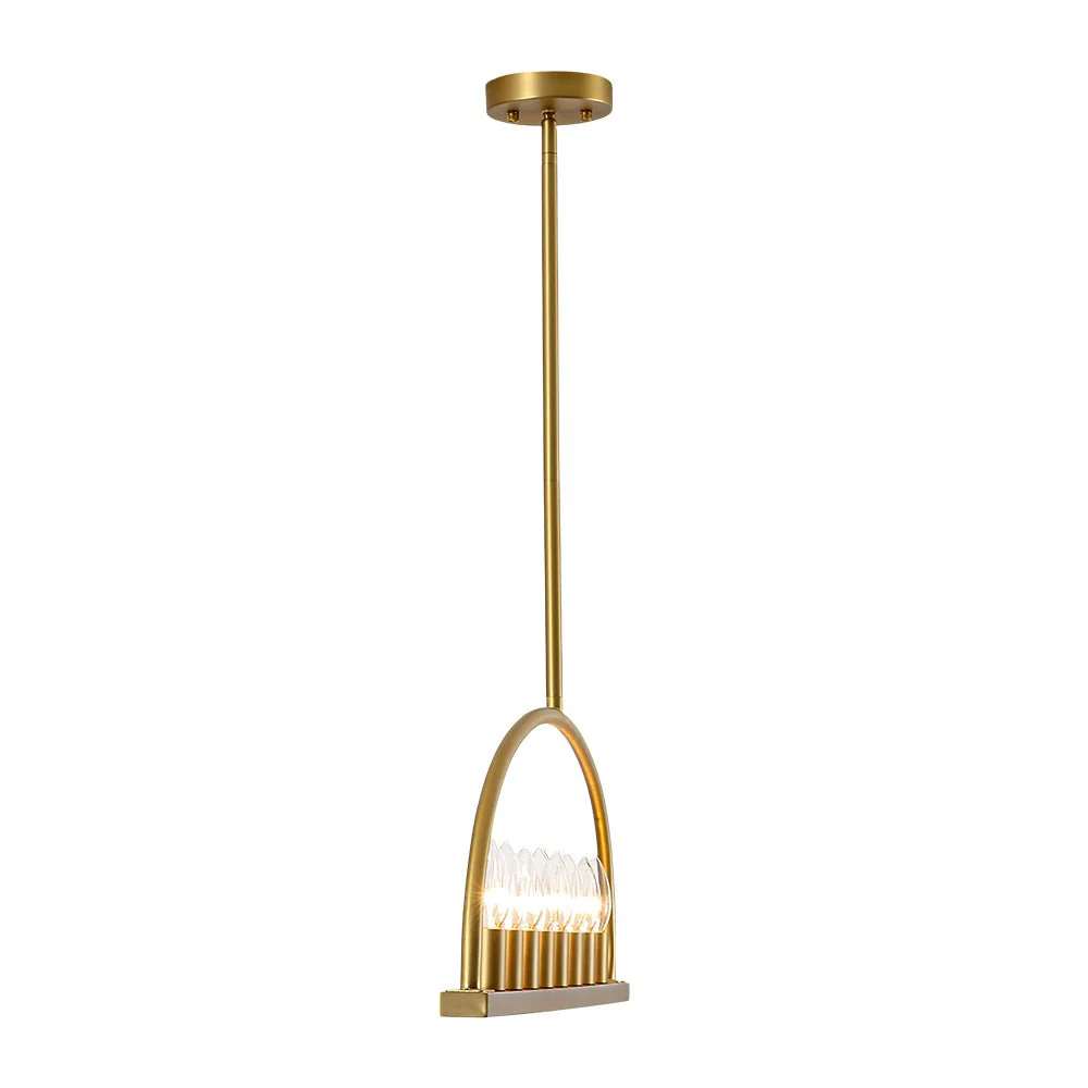 Minimalist 8-Light Brass Candle Style Linear Island Chandelier - Image 10