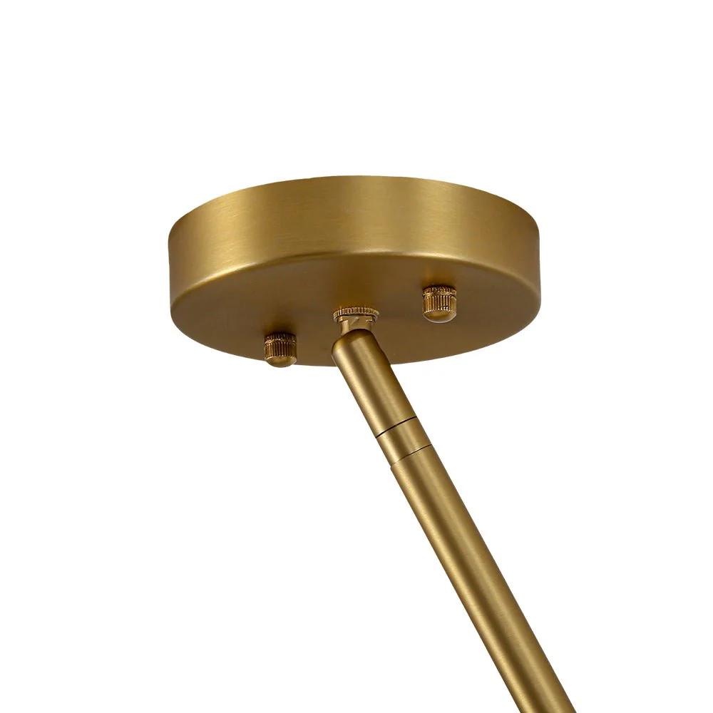 Minimalist 8-Light Brass Candle Style Linear Island Chandelier - Image 11