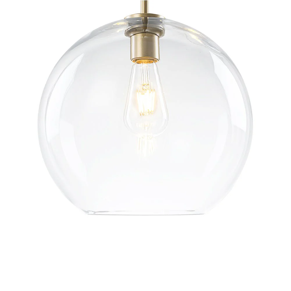 Minimalist Cluster Clear Glass Globe 3-Light Pendant - Image 16