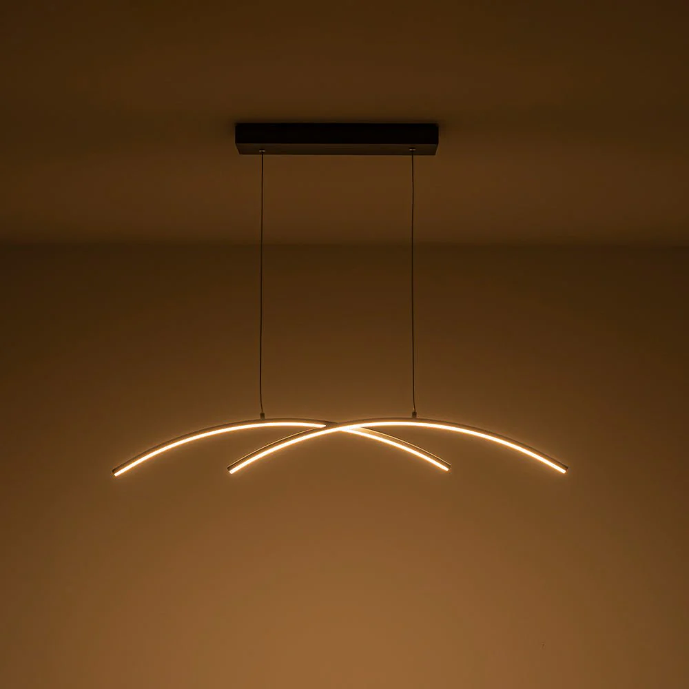 Minimalist Dimmable LED Black Arched Island Chandelier - Image 10