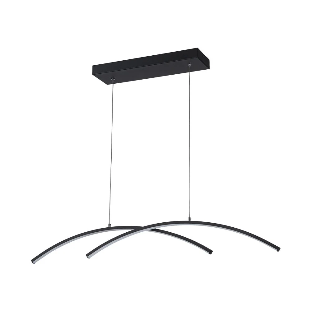 Minimalist Dimmable LED Black Arched Island Chandelier - Image 3