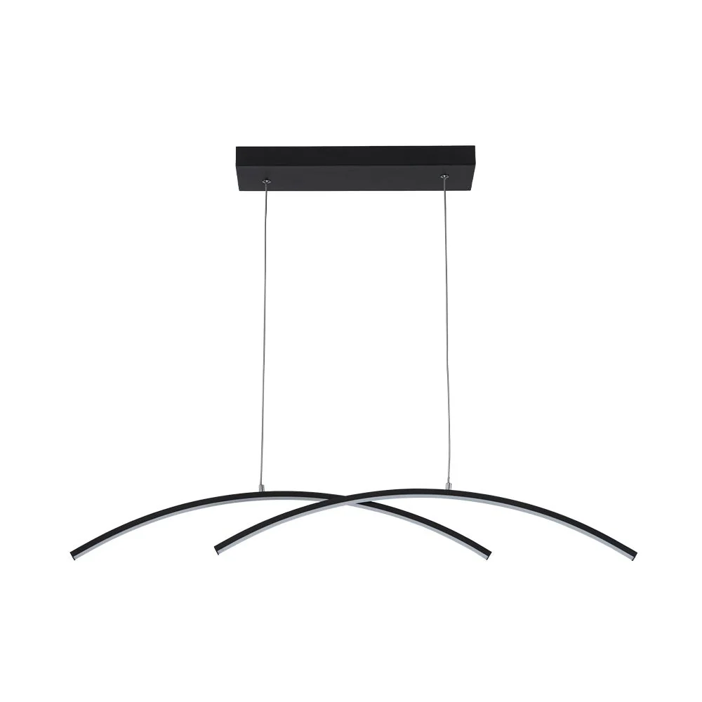 Minimalist Dimmable LED Black Arched Island Chandelier - Image 5