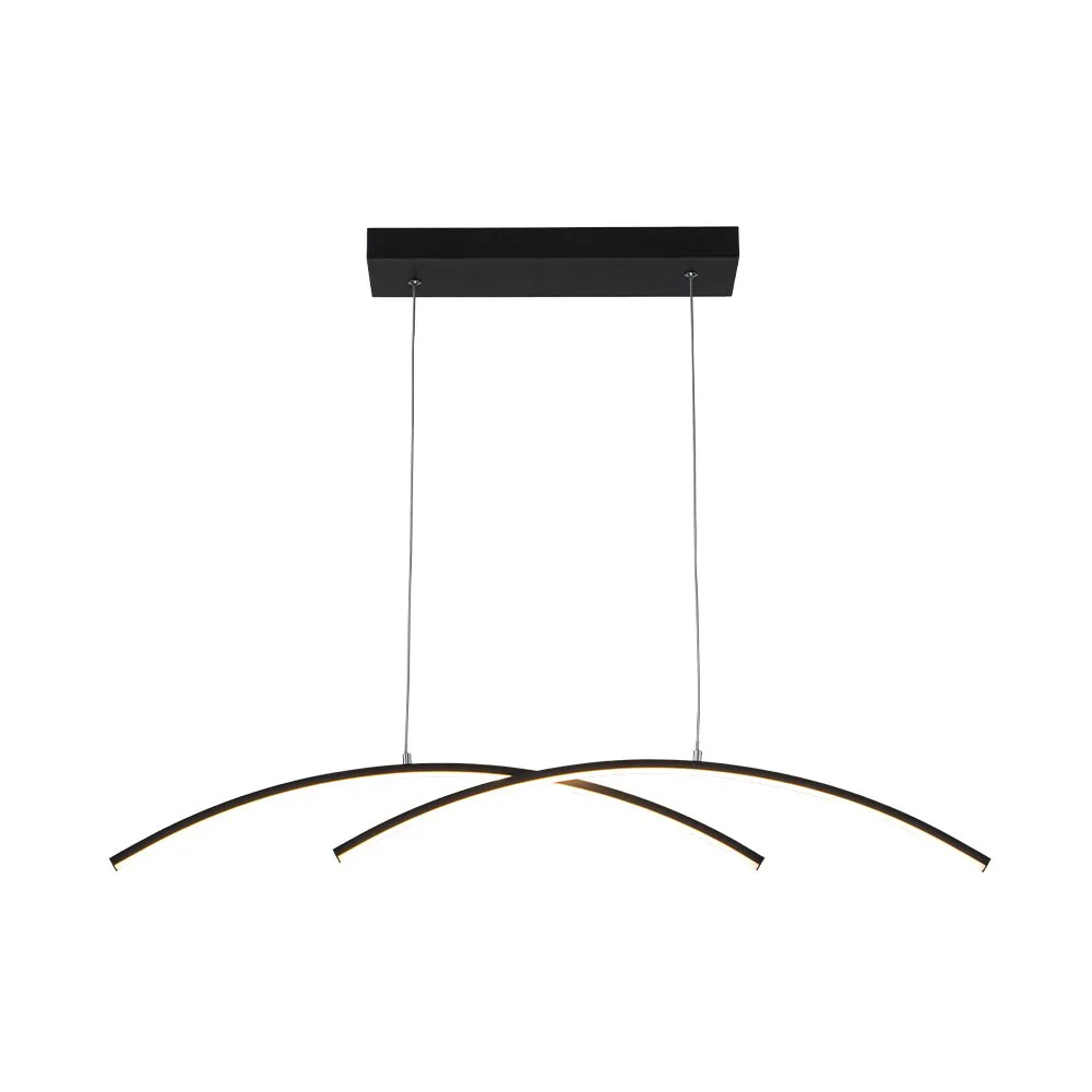 Minimalist Dimmable LED Black Arched Island Chandelier - Image 6