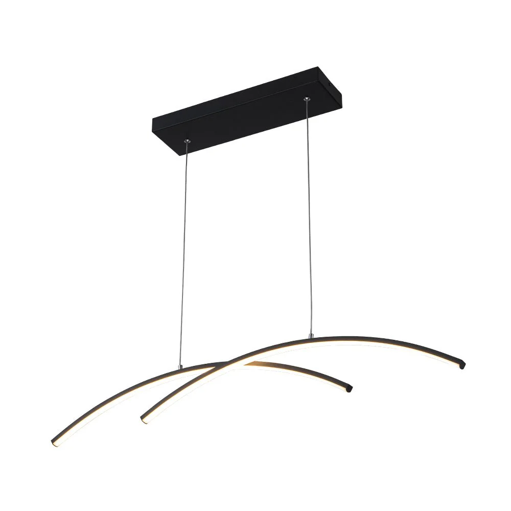 Minimalist Dimmable LED Black Arched Island Chandelier - Image 8
