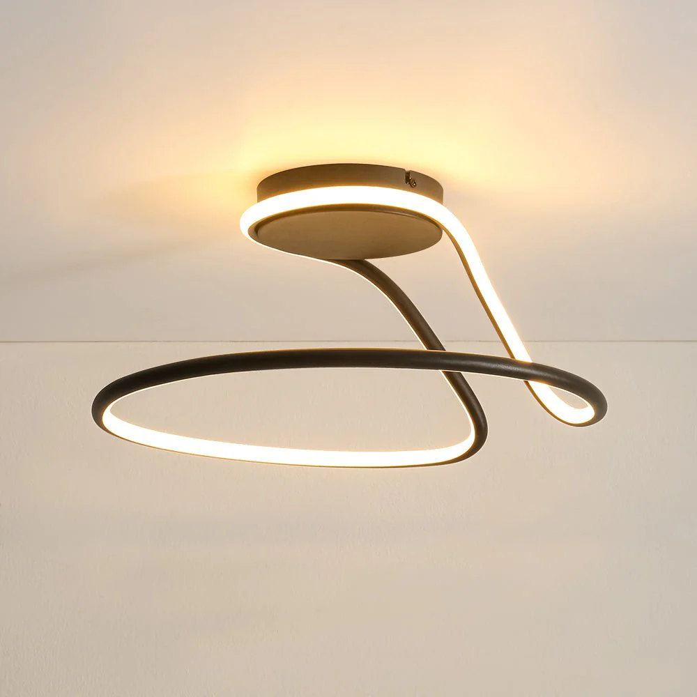 Minimalist Dimmable LED Ribbon Semi Flush Mount DIP Switch - Image 11