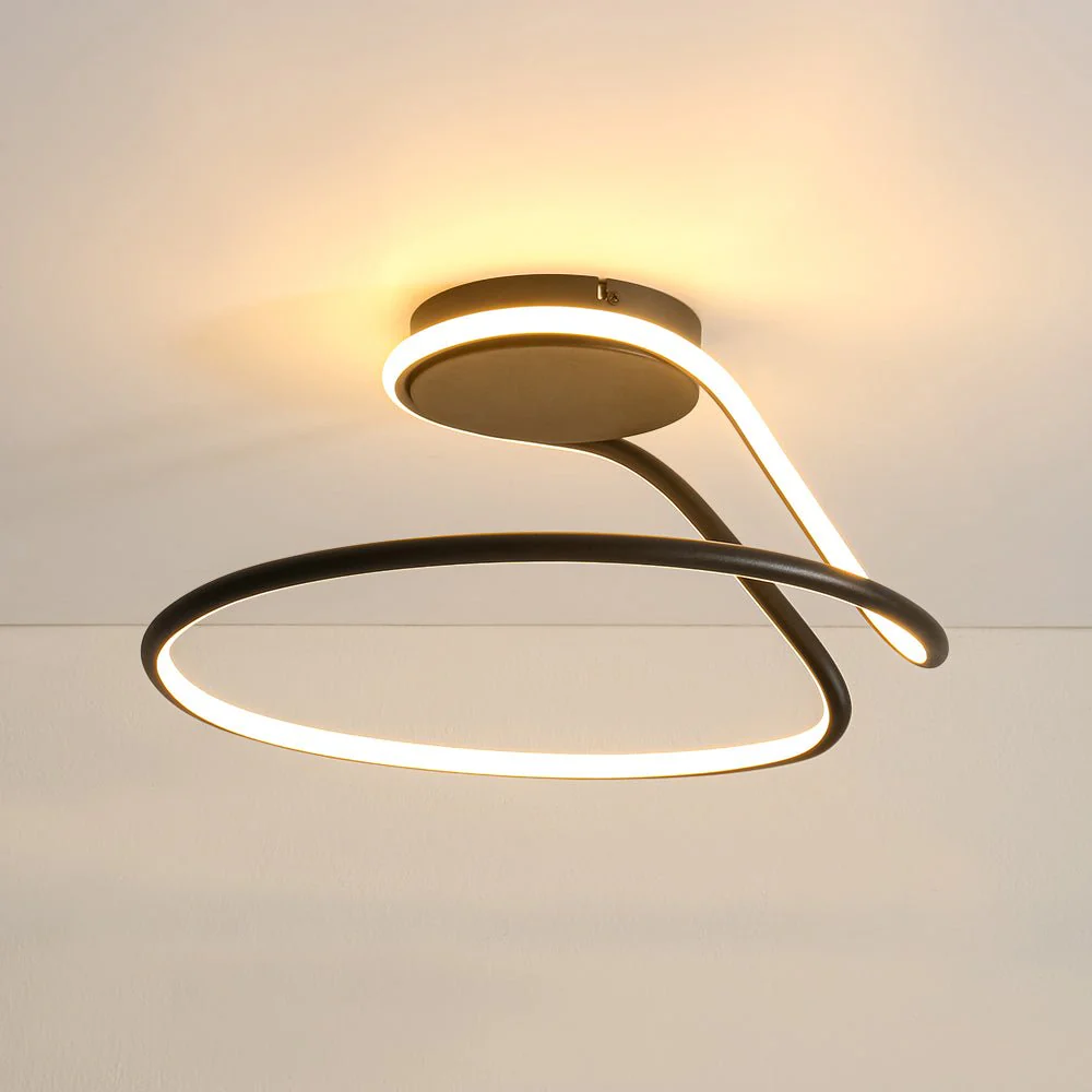 Minimalist Dimmable LED Ribbon Semi Flush Mount DIP Switch - Image 12