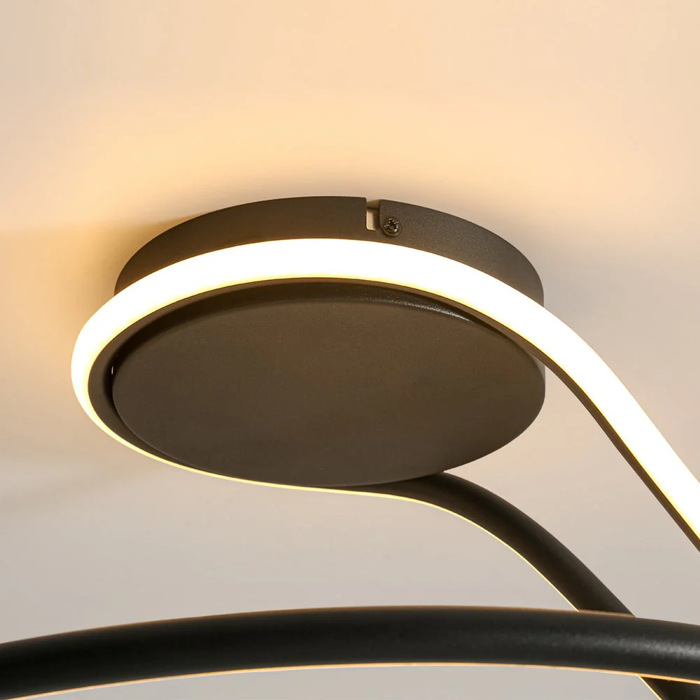 Minimalist Dimmable LED Ribbon Semi Flush Mount DIP Switch - Image 13