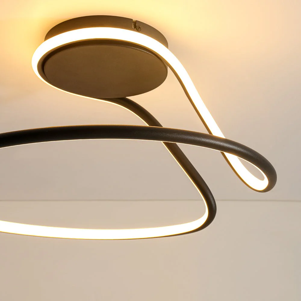 Minimalist Dimmable LED Ribbon Semi Flush Mount DIP Switch - Image 14