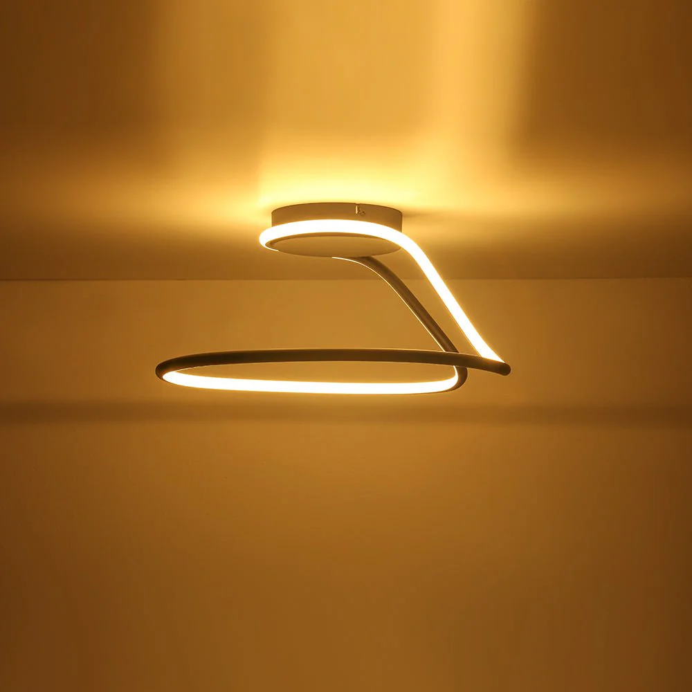 Minimalist Dimmable LED Ribbon Semi Flush Mount DIP Switch - Image 3