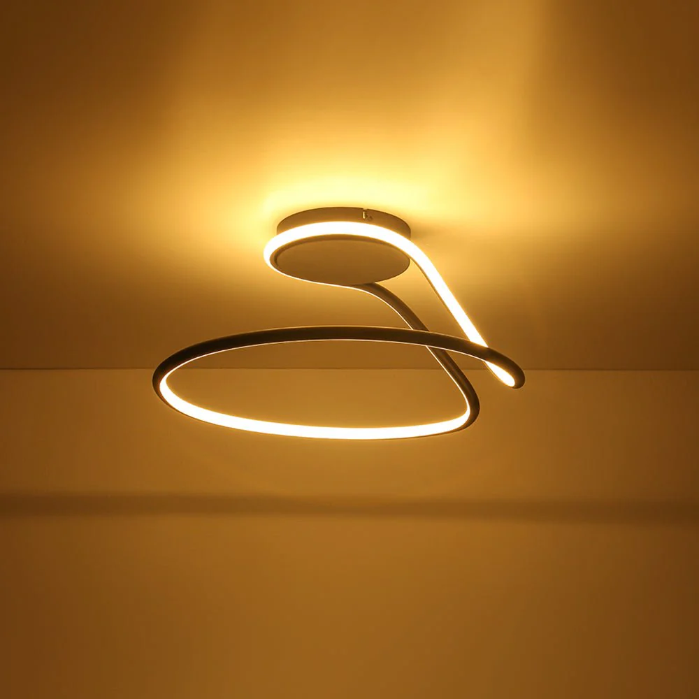 Minimalist Dimmable LED Ribbon Semi Flush Mount DIP Switch - Image 4