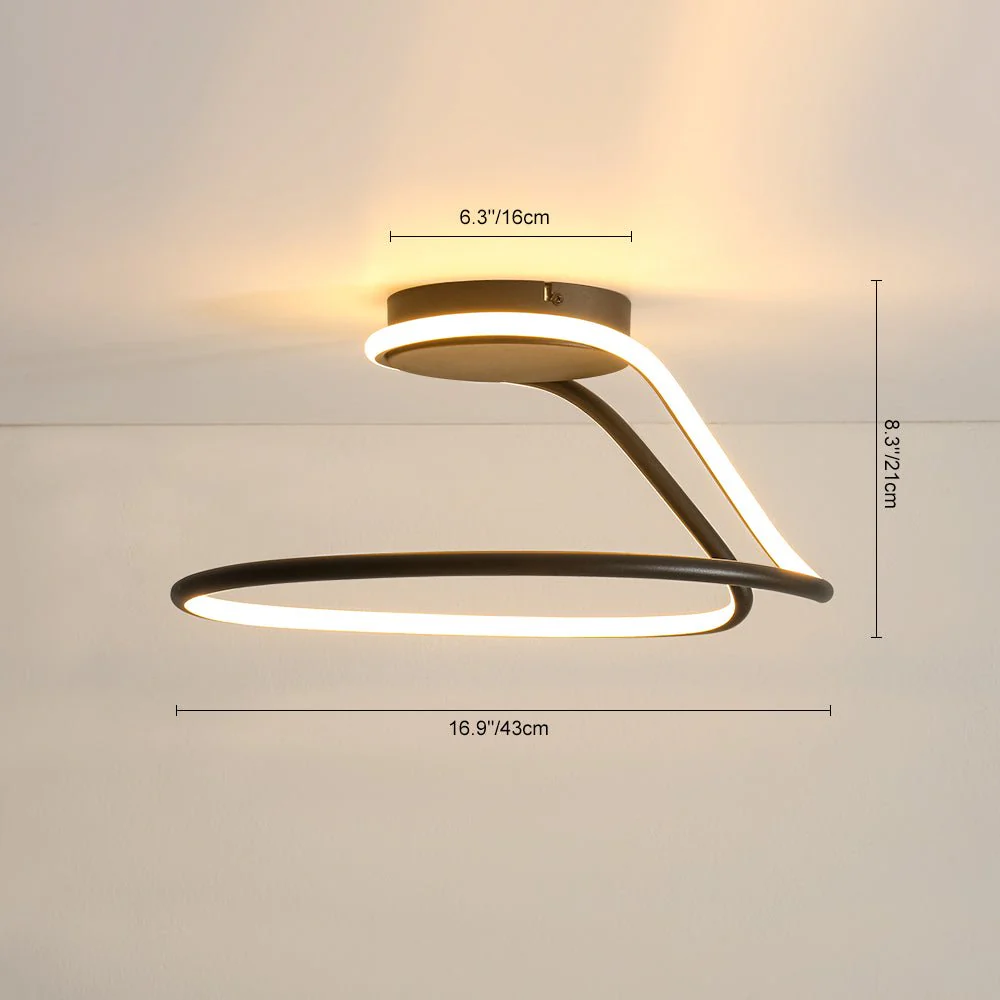 Minimalist Dimmable LED Ribbon Semi Flush Mount DIP Switch - Image 5