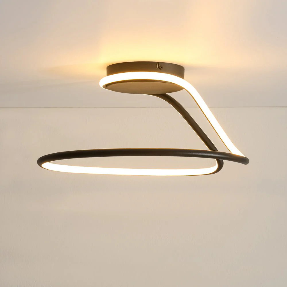 Minimalist Dimmable LED Ribbon Semi Flush Mount DIP Switch - Image 7