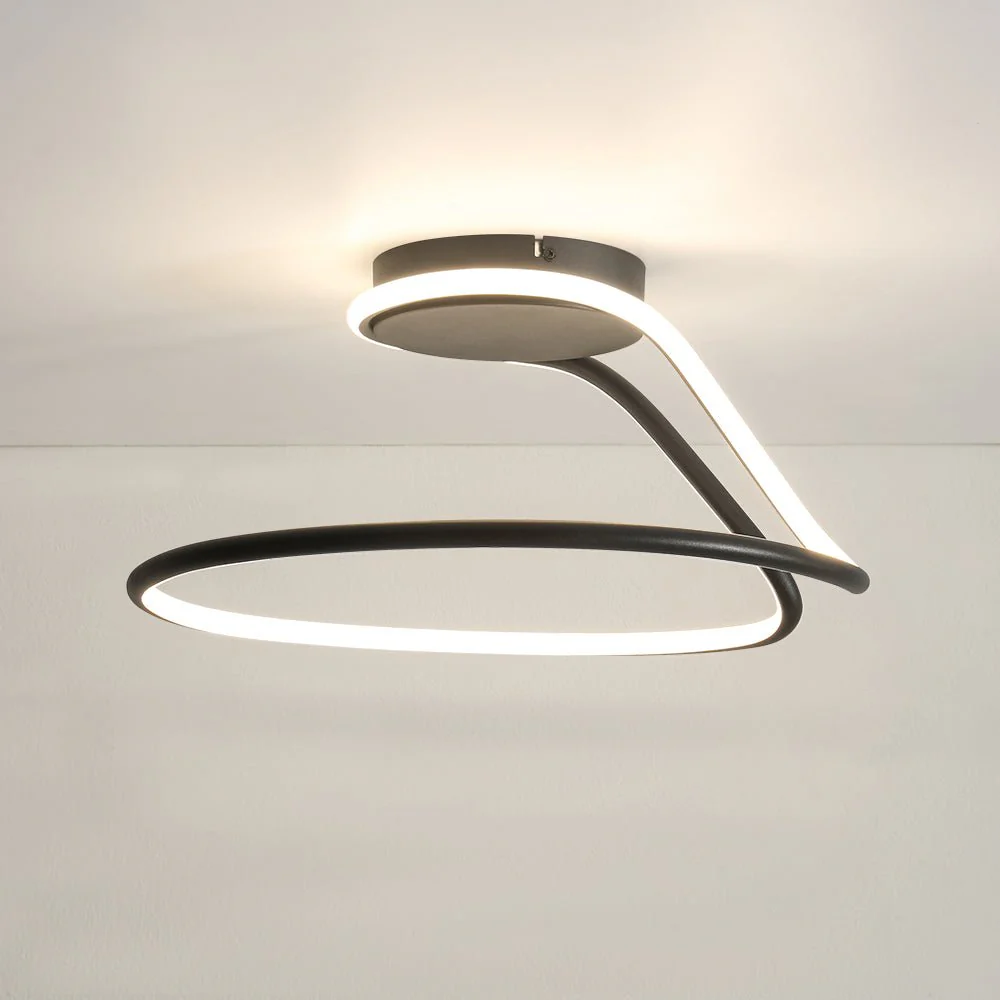 Minimalist Dimmable LED Ribbon Semi Flush Mount DIP Switch - Image 9