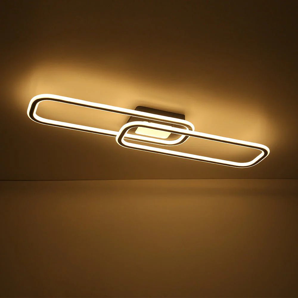 Minimalist Linear Rectangular Ring Dimmable LED Ceiling Light - Image 16