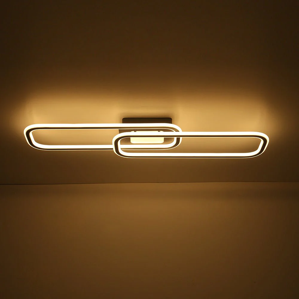 Minimalist Linear Rectangular Ring Dimmable LED Ceiling Light - Image 17