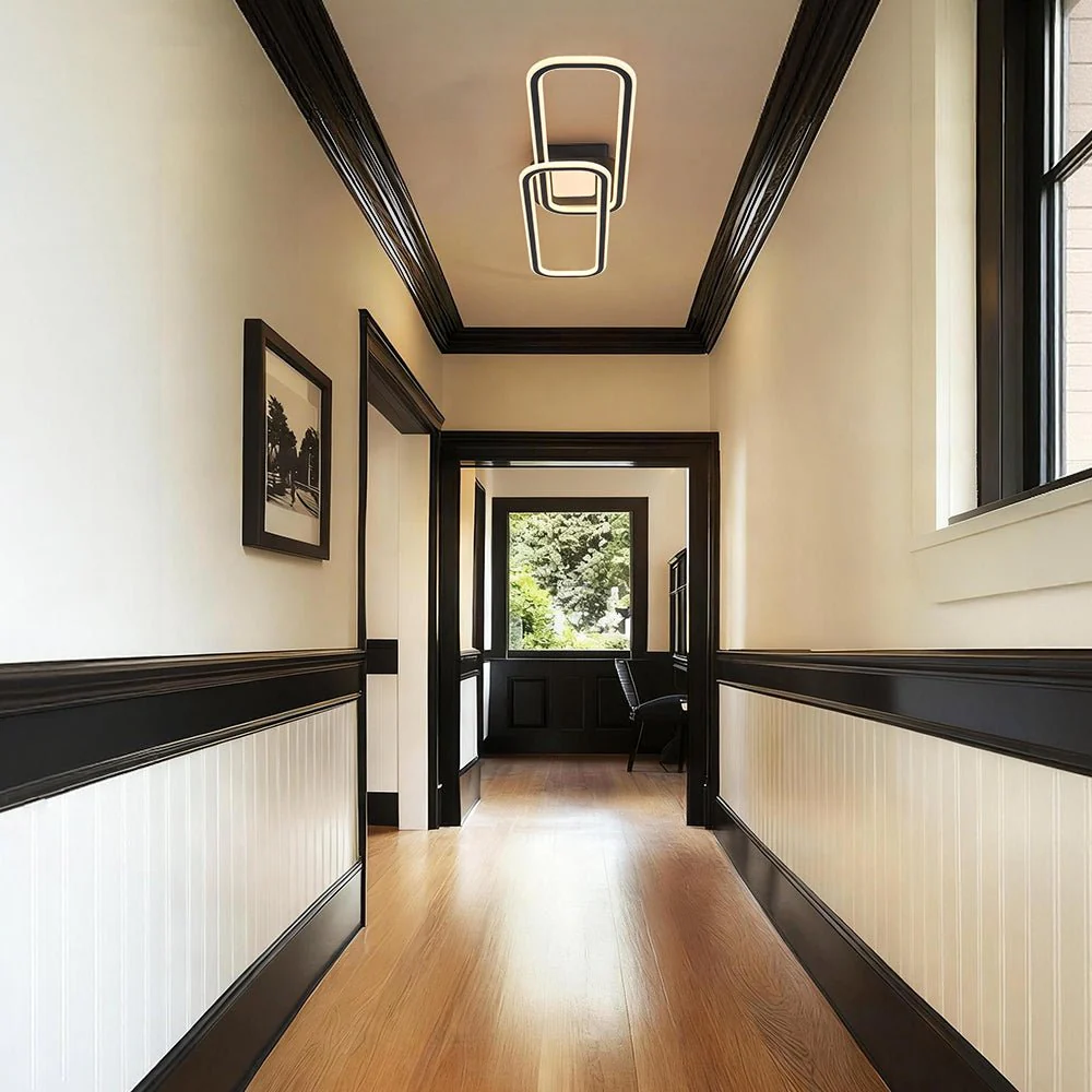 Minimalist Linear Rectangular Ring Dimmable LED Ceiling Light - Image 2