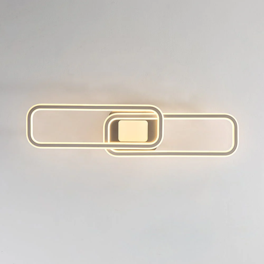 Minimalist Linear Rectangular Ring Dimmable LED Ceiling Light - Image 27