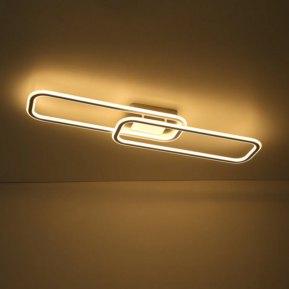Minimalist Linear Rectangular Ring Dimmable LED Ceiling Light - Image 28