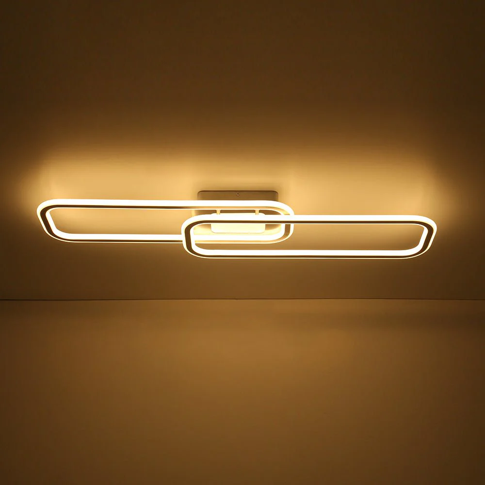 Minimalist Linear Rectangular Ring Dimmable LED Ceiling Light - Image 29
