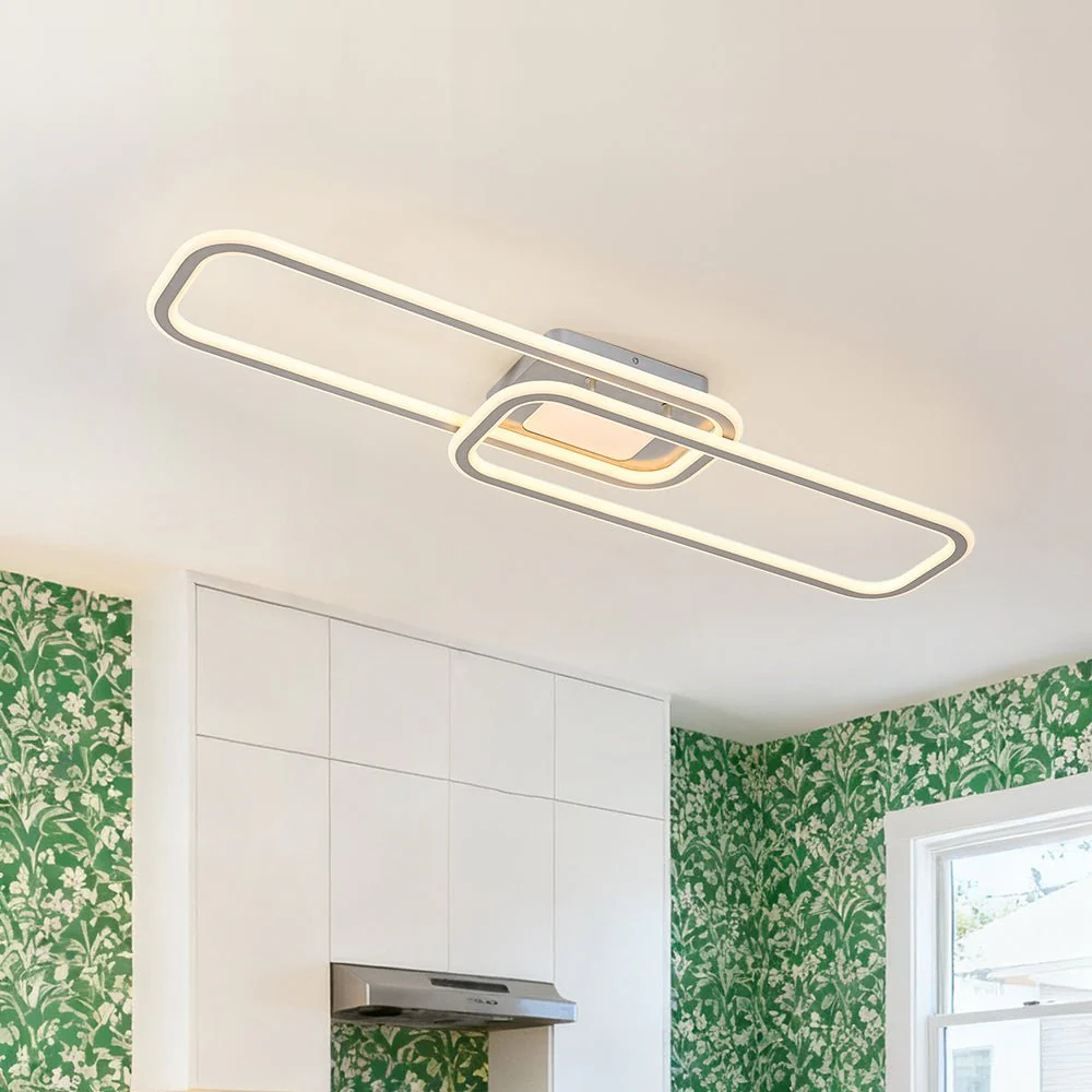 Minimalist Linear Rectangular Ring Dimmable LED Ceiling Light - Image 3
