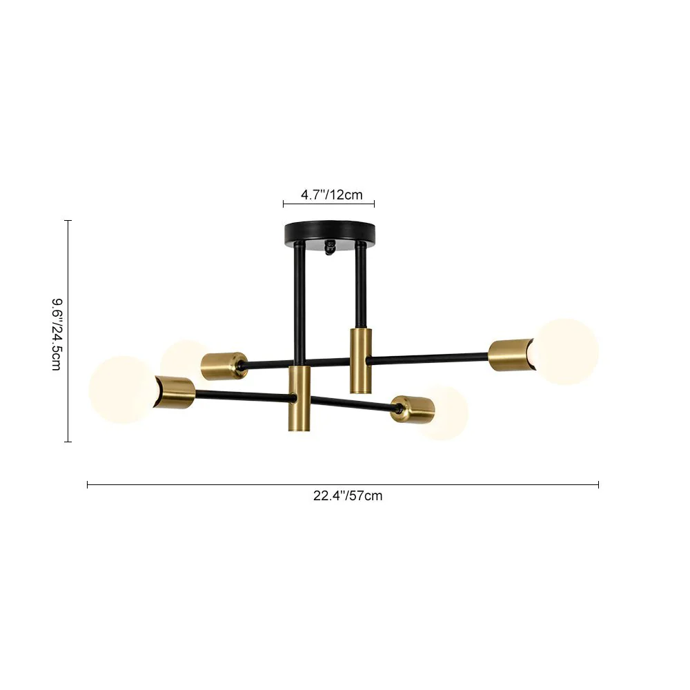 Minimalist Linear Tiered Sputnik Semi Flush Ceiling Light - Image 19