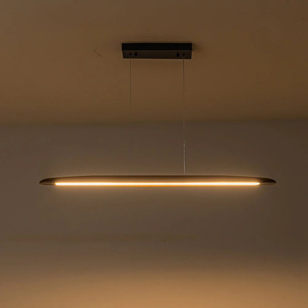 Minimalist Linear Wood Dimmable LED Island Pendant - Image 12