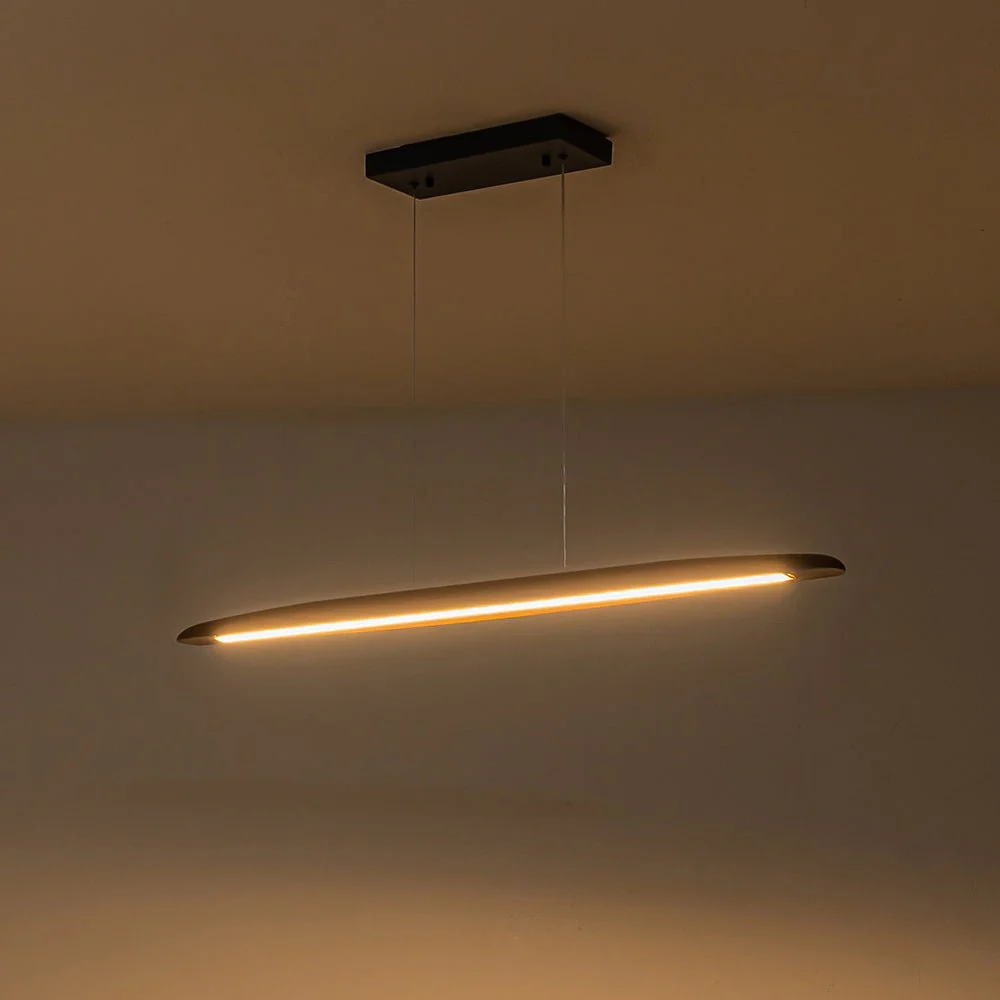 Minimalist Linear Wood Dimmable LED Island Pendant - Image 13