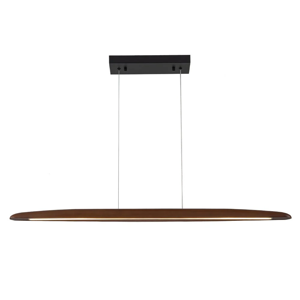Minimalist Linear Wood Dimmable LED Island Pendant - Image 3