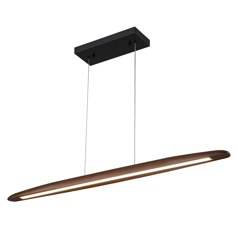 Minimalist Linear Wood Dimmable LED Island Pendant - Image 5