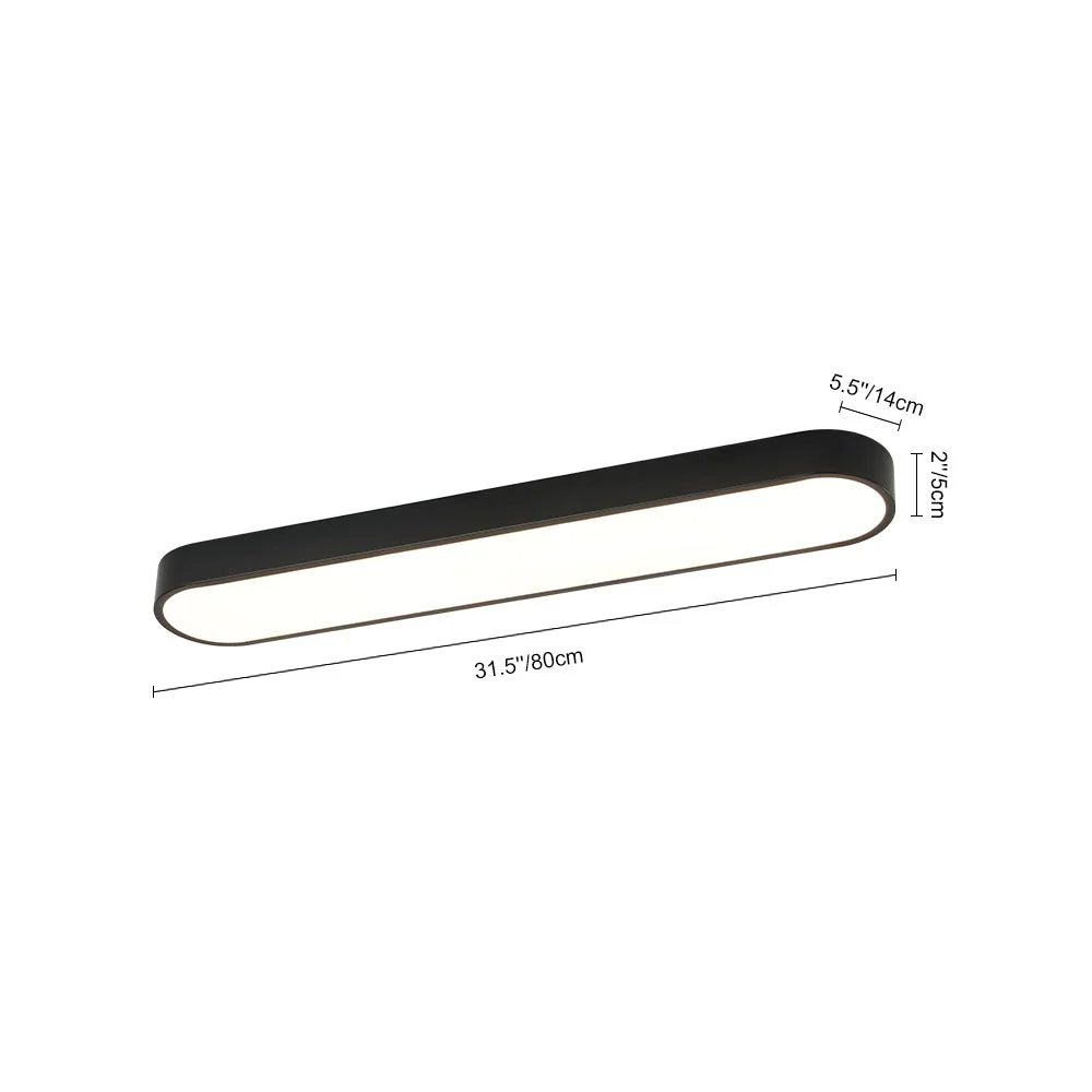 Minimalist Long Oval Dimmable LED Flush Mount Ceiling Light - Image 5
