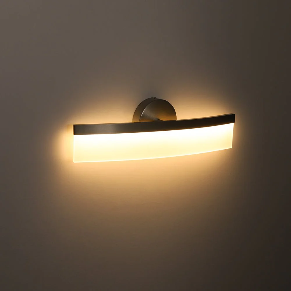 Minimalist Nickel Arched Dimmable LED Vanity Wall Light - Image 11